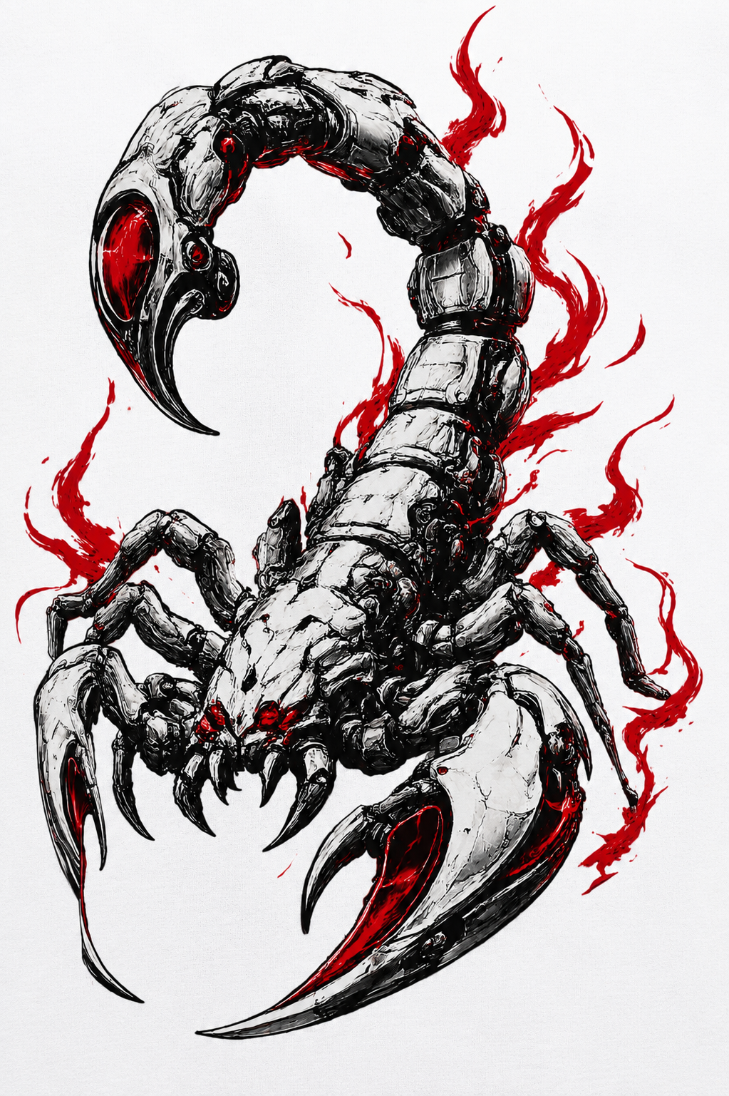 Matrixxwear Inferno Scorpion Oversized Graphic T-Shirt – White | 100% Cotton Streetwear Tee