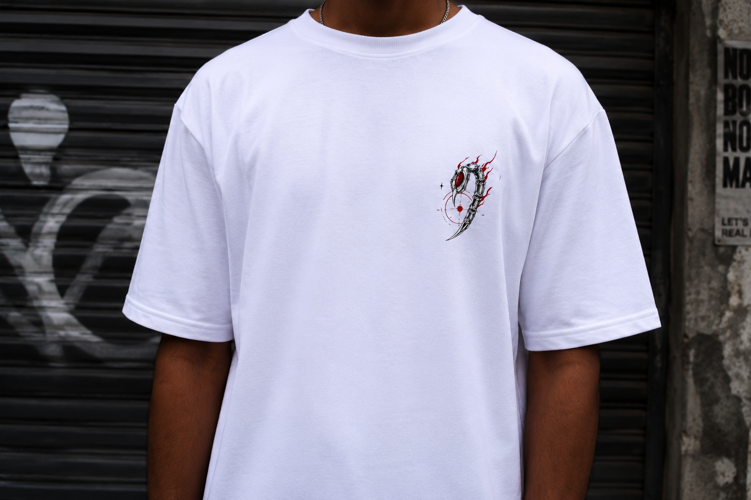 Matrixxwear Inferno Scorpion Oversized Graphic T-Shirt – White | 100% Cotton Streetwear Tee