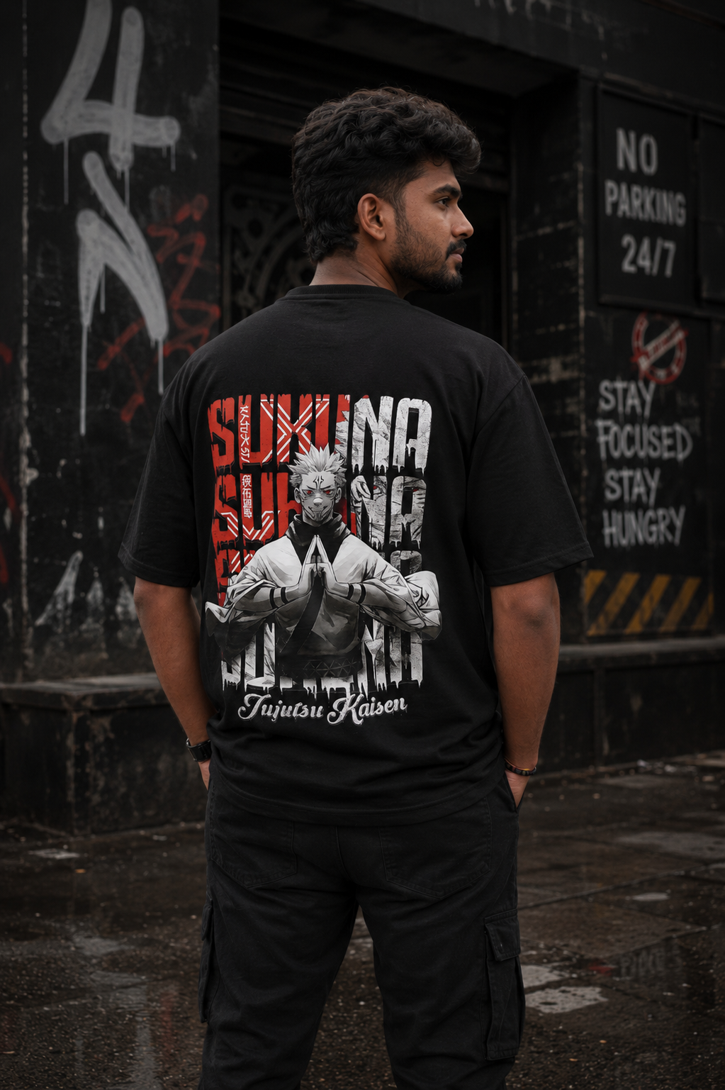 Matrixxwear Sukuna Oversized Graphic T-Shirt – Black | 100% Cotton Streetwear Tee