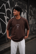 Matrixxwear Official Oversized Graphic T-Shirt – Brown | 100% Cotton Streetwear Tee