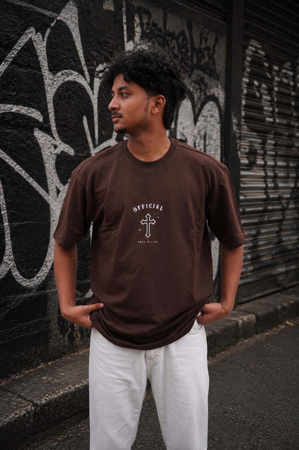 Matrixxwear Official Oversized Graphic T-Shirt – Brown | 100% Cotton Streetwear Tee