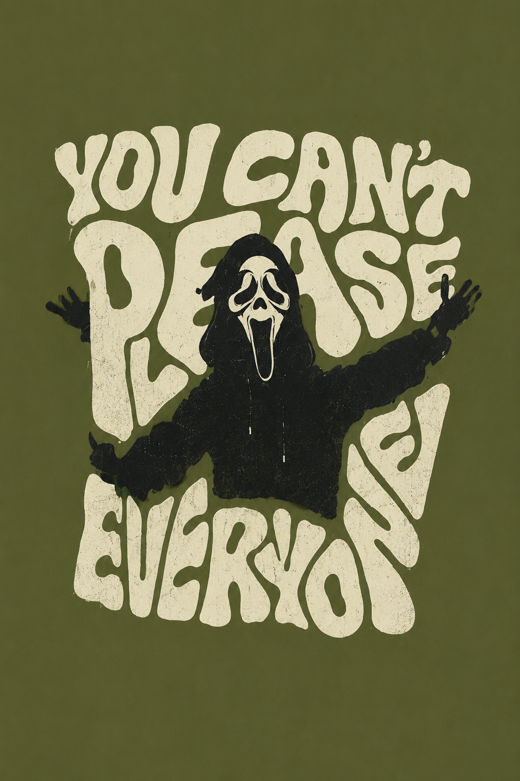 Olive Green Oversized Graphic T-Shirt | You Can't Please Everyone | Premium Cotton Streetwear
